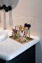 Geometric Gold Metal Organizer - Pen & Brush Organizer - Carre - 8