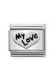 Composable Classic Oxidized Symbols In Steel And Sterling Silver (09_heart My Love)