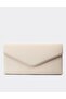 Cream Piping Leather Evening Dress Clutch Hidden Shoulder Chain Bag