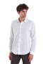 White Comfort Fit Printed Slim Collar Long Sleeve Sports Shirt - 3