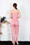 Women's Rope Strap Salmon Pajama Suit 4136 - 4