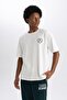 Fit Oversize Fit Crew Neck Printed Short Sleeve T-Shirt A9860ax23wn - 4