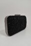 Yakamoz Black Women's Stoned Evening Dress Clutch Portfolio Bag - 7