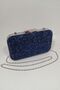 Yakamoz Women's Navy Blue Stone Evening Dress Clutch Portfolio Bag