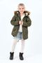 Girl's Water Repellent Fur Hooded Winter Coat