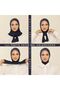 Navy Blue Practical Combed Cotton Shawl - Women's Hijab Velcro Hijab Bonnet - 2