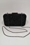 Yakamoz Black Women's Stoned Evening Dress Clutch Portfolio Bag - 3