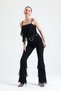 Belted Tassel Detailed Scuba Crepe Trousers| Pnt34791 Black - 7