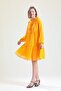 Halter Neck Long Sleeve Chiffon Lined Dress Elb32766 Orange - 4