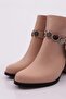 810-22k Women's Buckle Detail Heeled Boots NUDE - 4