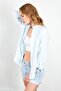 Turquoise Pocket Linen Effect Women's Shirt |   Mks163420-01-3420 - 2