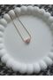Steel Necklace with Pink Heart