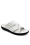 Genuine real leather men's slippers lightweight slippers leather g shir beyaz - 4