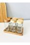 Dmr Life 6-Piece Acacia Spice Jar Set with Acacia Stand and Lid, Spice Rack with Spreader Head