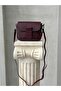Genuine Leather Crossbody Bag Miley Model Burgundy Color - 6