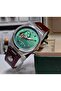 41mm Elegant Coffee Green Japanese Automatic Mens Wrist Watch