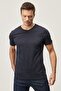 Men's Navy Blue Slim Fit Narrow Cut V-Neck 100% Cotton 2-Piece T-Shirt Pack - 4