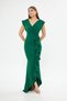 New Season Flexible Green Scuba Fabric Flounce Detail Evening Dress and Graduation Dress 729 582443 - 4