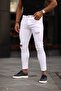 White Ripped Model Lycra Skinny Leg Trousers