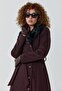 Burgundy Faux Fur Coat - 3