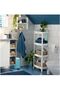 White Kitchen Bathroom Shelf Unit 4 Tiers Plastic Flower Pot Corner Shelf