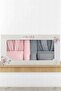 Cotton Jacquard Family Bathrobe Set - Gray - Dusty Rose
