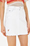 Women's White Mini Length Jean Skirt 50266242-Dn0015 - 6