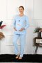 Women's Long Sleeve Maternity Pajamas Set Blue 45501 - 4