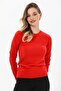 Stretchy Crew Neck Sweater Red
