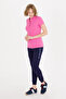 Women's Pink Basic Polo Neck T-Shirt 50266348-Vr041 - 6
