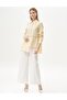 Light Yellow Wafer Blouse - Stone Detailed - 4