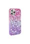 iPhone 14 Pro Max Case Glittery 3D Patterned Zore Hacar Cover - Pink-Purple