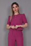 Boat Neck Short Sleeve Blouse - Fuchsia - 3507100 - 4
