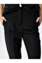 High Waist Fabric Trousers Cigarette Cut with Pockets - 5