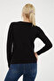 Stretchy Crew Neck Sweater Black - 5