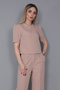 Kayık Yaka Short Sleeve Blouse-Stone - 3507100 - 3