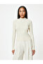 Basic Knitwear Sweater Stand Collar Textured - 3