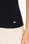 Women's Black Crew Neck Sleeveless T-Shirt 50266320 -Vr046 - 7