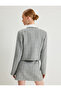 Tweed Crop Jacket Round Neck Tassel Detail Pocket Pearl Button - 4