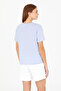 Women's Blue Crew Neck T-Shirt 50266326-Vr036 - 5