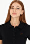 Women's Black Basic Polo Collar T-Shirt 50266348-Vr046 - 2