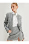 Tweed Crop Jacket Round Neck Tassel Detail Pocket Pearl Button