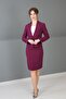 American Collar Short Classic Jacket & Plain Tight Skirt - Plum - 1032540