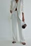 White Gabriel Single Pleated Linen Trousers - 5