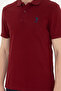 Men's Slim Fit Polo Neck Claret Red Basic T-Shirt 50263238-Vr177 - 6
