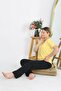 Women's Short Sleeve Cotton Combed Pajama Suit Yellow 4215 - 6