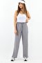 Women's Relaxed Gray Elastic Waist Straight Cut Pocket Ayrobin Trousers - 3