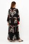 Prive Women's Nena 100% Viscose Maxi Length Black Red Balloon Sleeve Long Summer Dress 24EL036 - 3