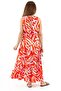 Women's Santorini Coral Viscose Dress with Elastic Waist - 2