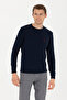 Men's Navy Blue Crew Neck Sweater 50269005-Vr033 - 3
